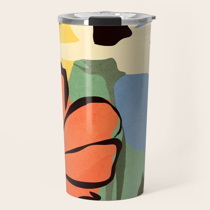 Modern Abstract Art Flowers 14 Travel Mug Gallery Image 1