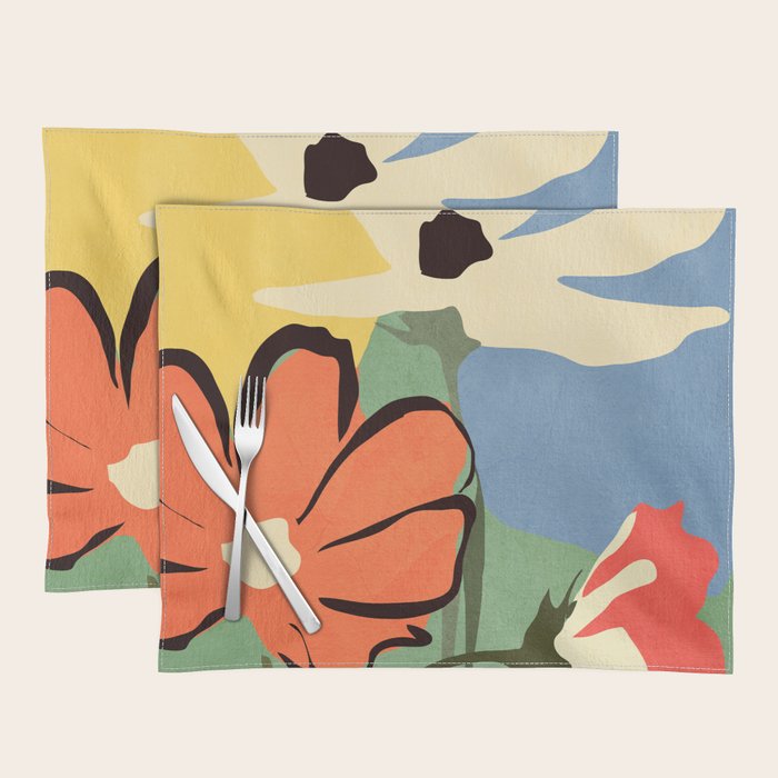 Modern Abstract Art Flowers 14 Placemat Gallery Image 1