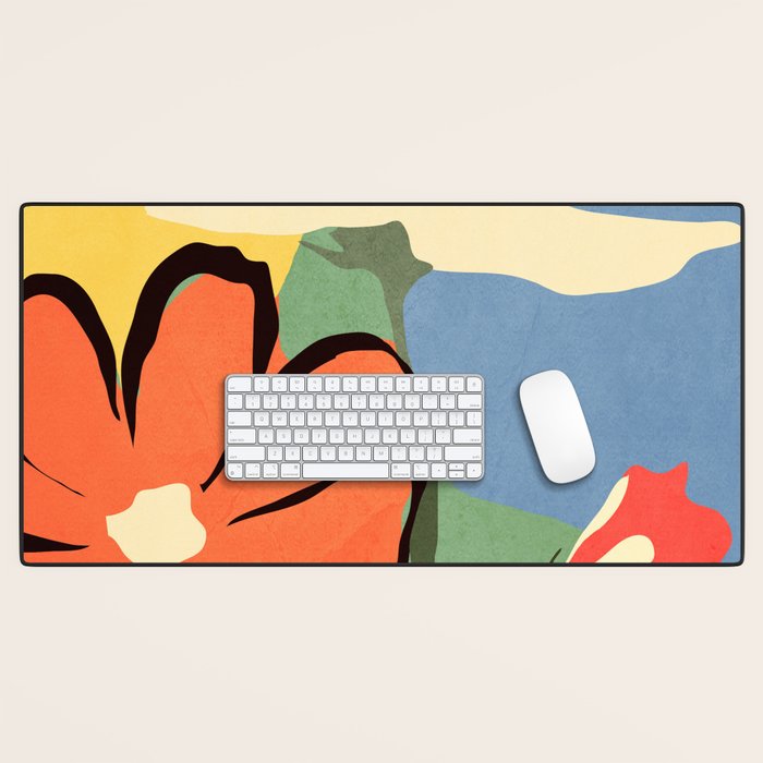 Modern Abstract Art Flowers 14 Desk Mat Gallery Image 1