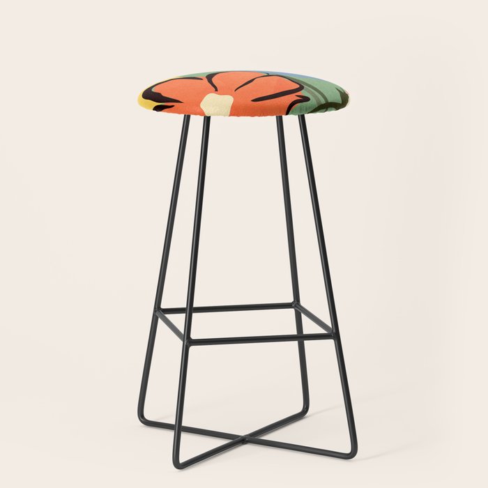 Modern Abstract Art Flowers 14 Stool Gallery Image 1