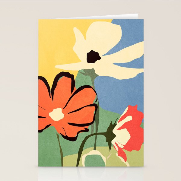 Modern Abstract Art Flowers 14 Stationery Card Gallery Image 1