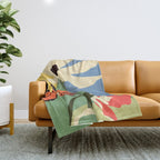 Modern Abstract Art Flowers 14 Throw Blanket Gallery Image 1