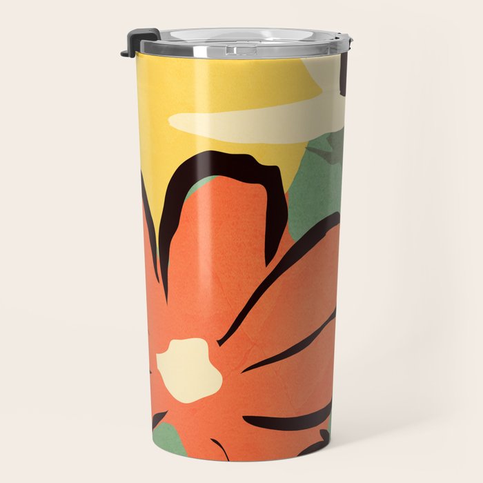 Modern Abstract Art Flowers 14 Travel Mug Gallery Image 3