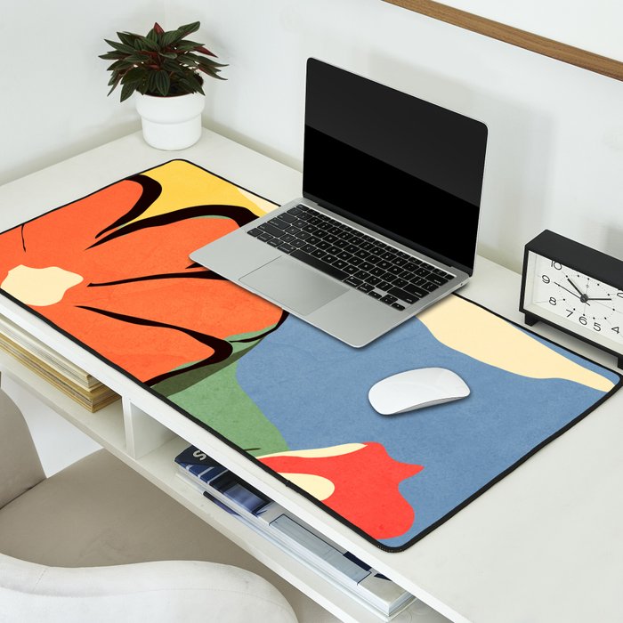 Modern Abstract Art Flowers 14 Desk Mat Gallery Image 2