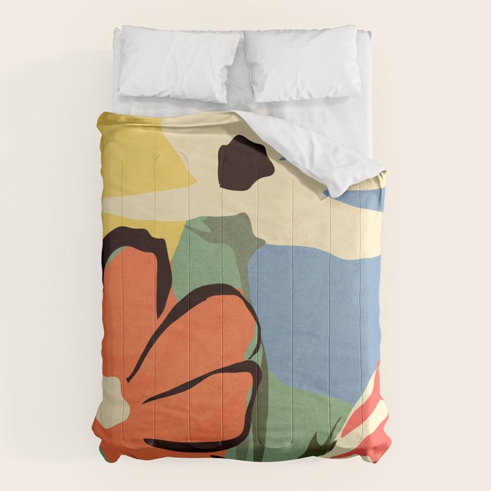 Modern Abstract Art Flowers 14 Comforter Gallery Image 1
