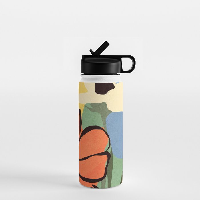 Modern Abstract Art Flowers 14 Water Bottle Gallery Image 1
