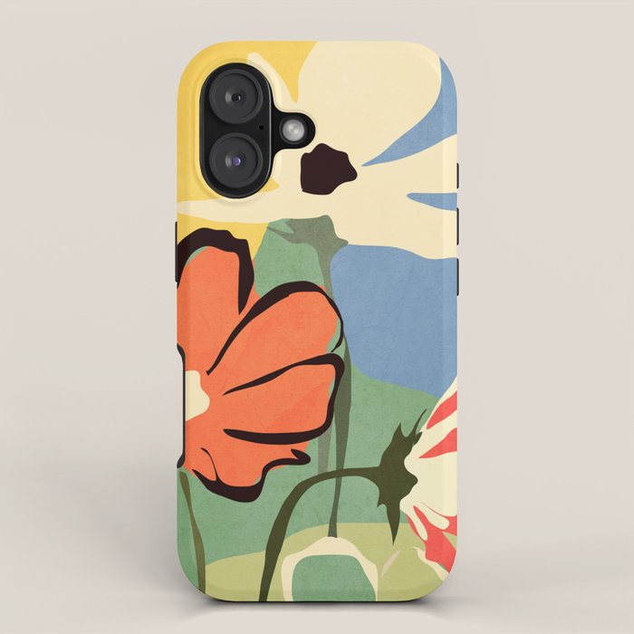 Modern Abstract Art Flowers 14 iPhone Case Gallery Image 1