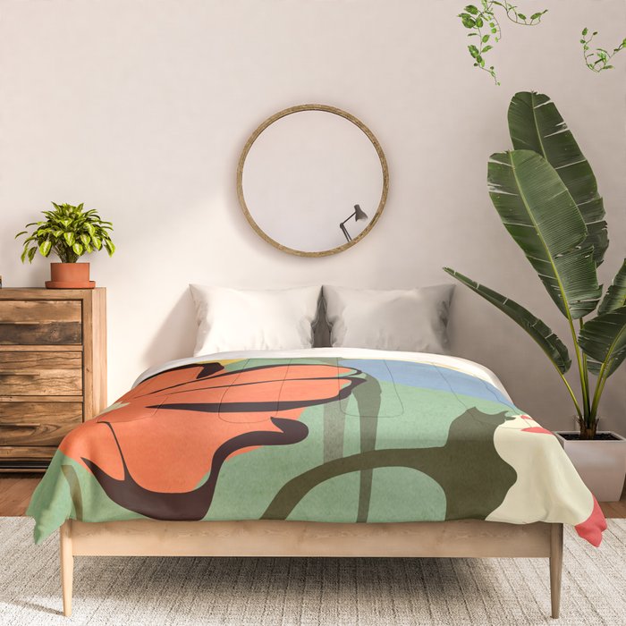 Modern Abstract Art Flowers 14 Comforter Gallery Image 3