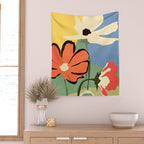 Modern Abstract Art Flowers 14 Wall Tapestry Gallery Image 2