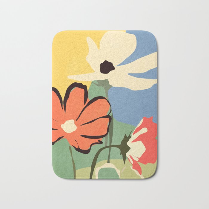 Modern Abstract Art Flowers 14 Bath Mat Gallery Image 1