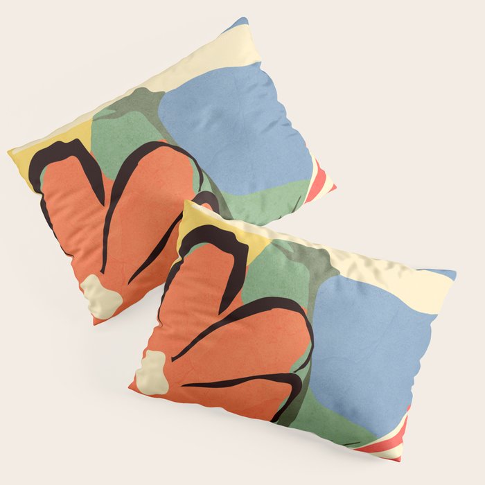Modern Abstract Art Flowers 14 Pillow Sham Gallery Image 1