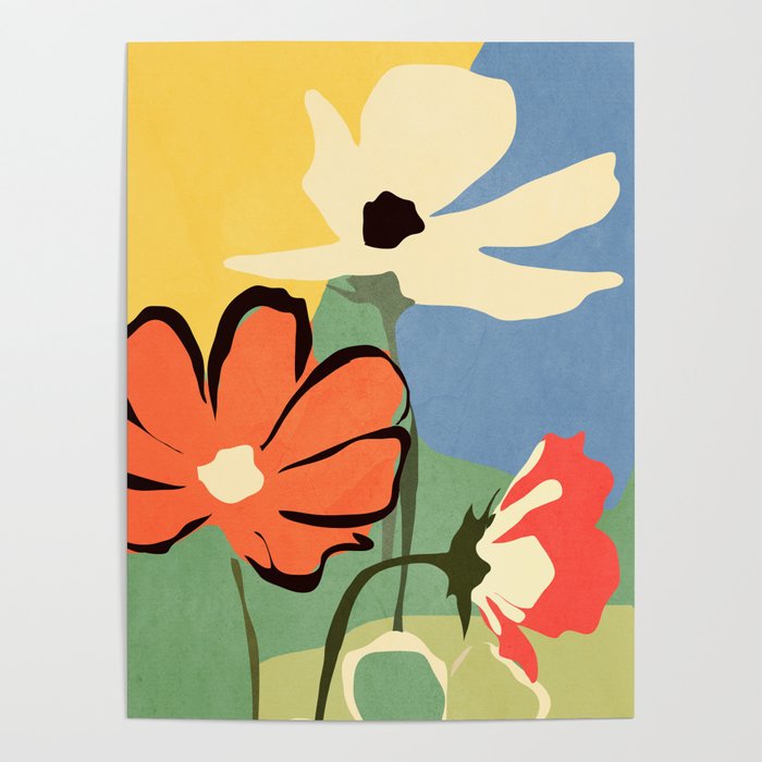 Modern Abstract Art Flowers 14 Poster Gallery Image 1