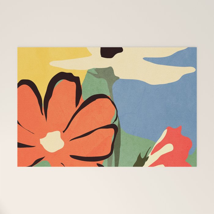 Modern Abstract Art Flowers 14 Welcome Mat Gallery Image 1