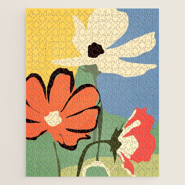 Modern Abstract Art Flowers 14 Jigsaw Puzzle Gallery Image 1