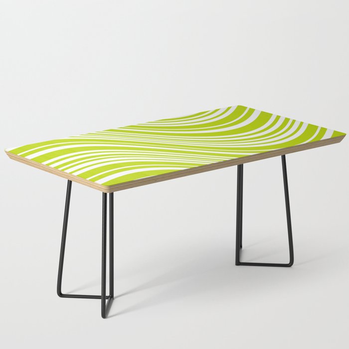 Wavy Stripes XXXVIII - Y2K Lime Green Coffee Table Gallery Image 1