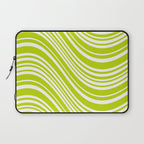 Wavy Stripes XXXVIII - Y2K Lime Green Laptop Sleeve Gallery Image 1
