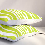 Wavy Stripes XXXVIII - Y2K Lime Green Pillow Sham Gallery Image 3
