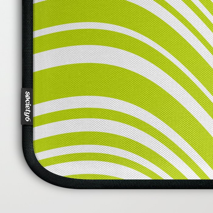 Wavy Stripes XXXVIII - Y2K Lime Green Laptop Sleeve Gallery Image 3