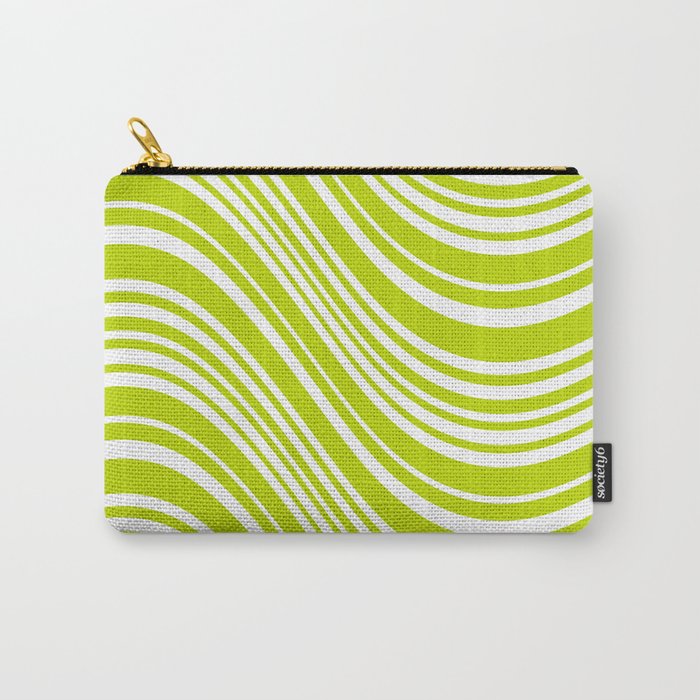 Wavy Stripes XXXVIII - Y2K Lime Green Carry All Pouch Gallery Image 1