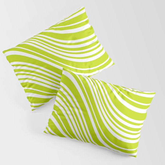 Wavy Stripes XXXVIII - Y2K Lime Green Pillow Sham Gallery Image 3
