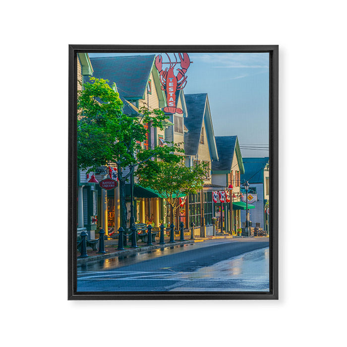 Bar Harbor Maine Main Street Dawn Print Framed Canvas Print Gallery Image 1