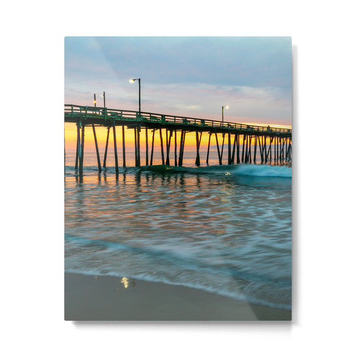 Beach Pier Sunrise Ocean Outer Banks Nags Head North Carolina Print Metal Print Gallery Image 1