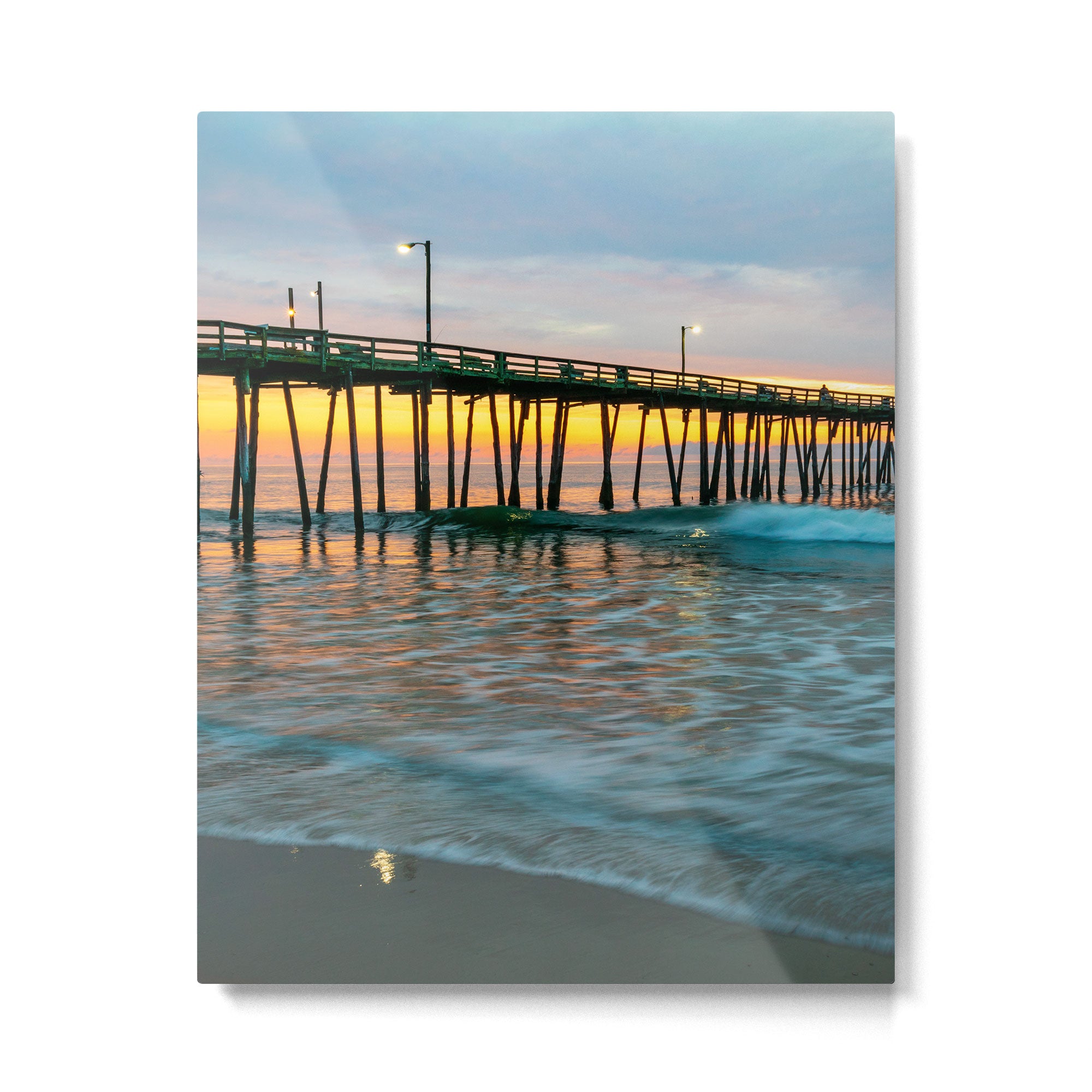 Beach Pier Sunrise Ocean Outer Banks Nags Head North Carolina Print Metal Print Gallery Image 4