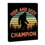 Bigfoot Hide And Seek Champion Funny Sasquatch Vintage Sunset Canvas Print Gallery Image 8