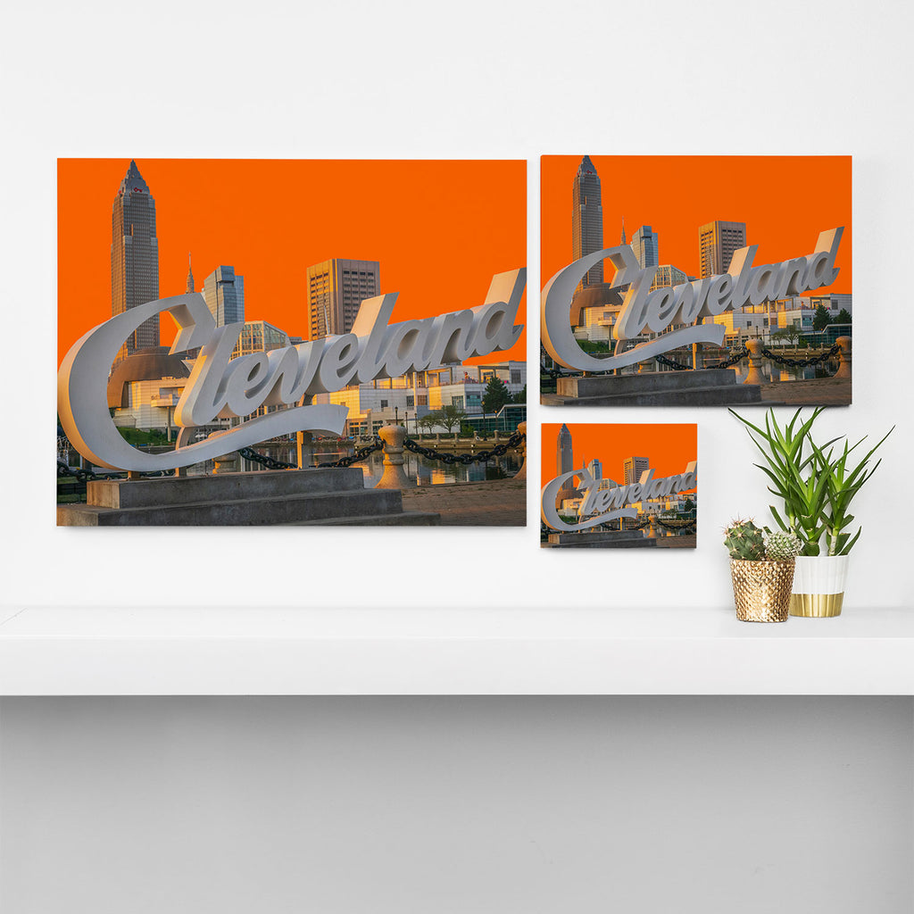Cleveland Ohio City Skyline Home Fan OH Print Canvas Print Gallery Image 3
