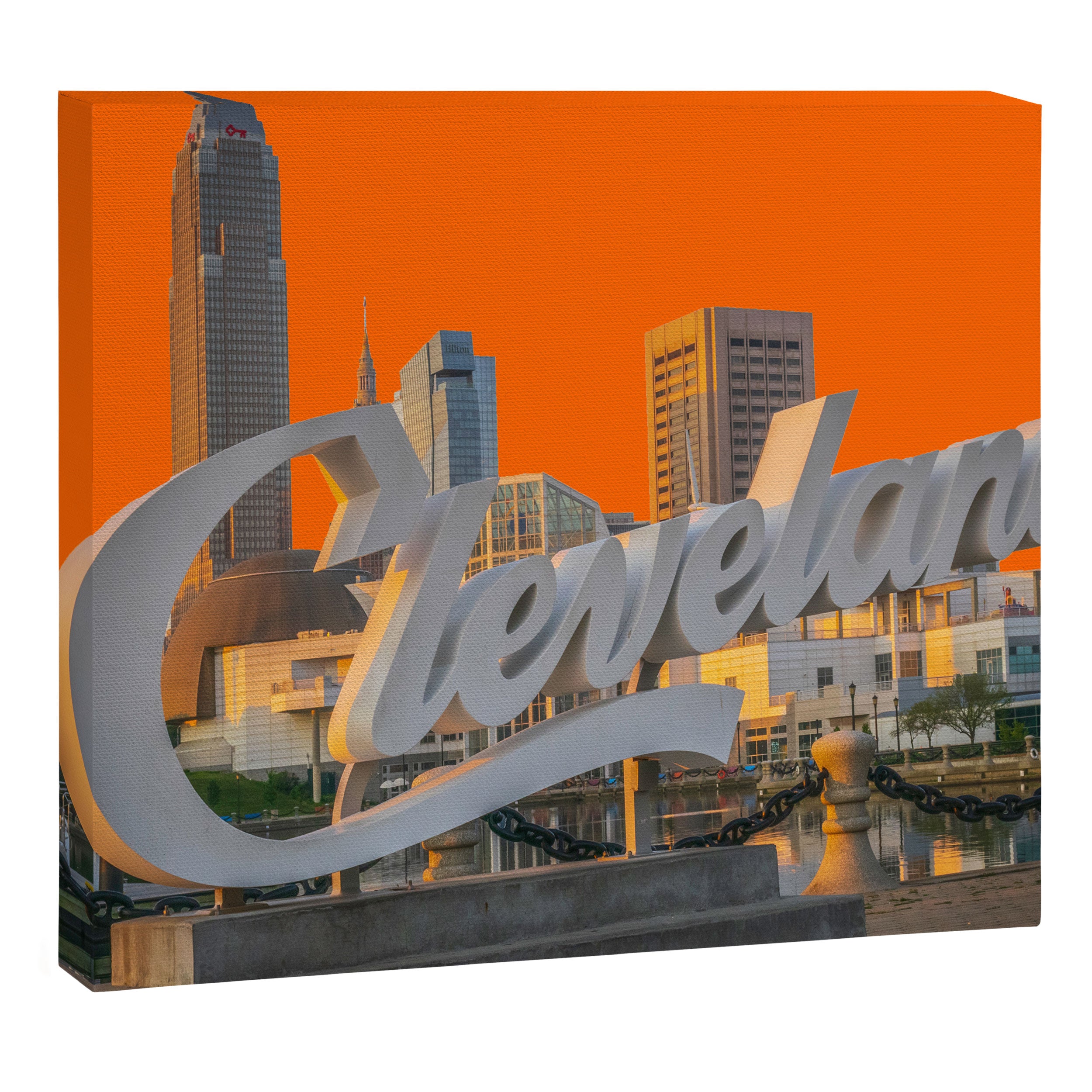 Cleveland Ohio City Skyline Home Fan OH Print Canvas Print Gallery Image 3