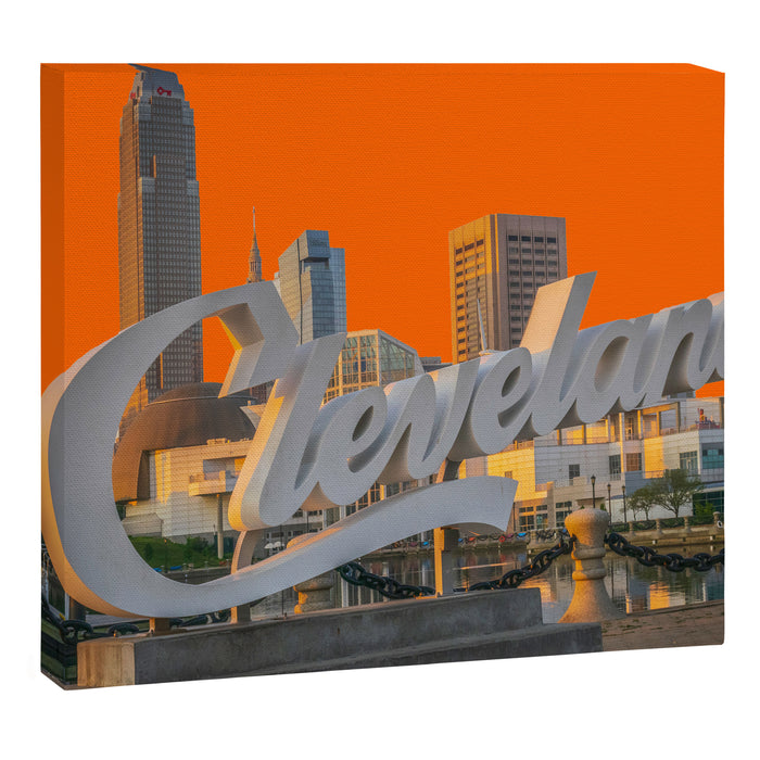 Cleveland Ohio City Skyline Home Fan OH Print Canvas Print Gallery Image 1