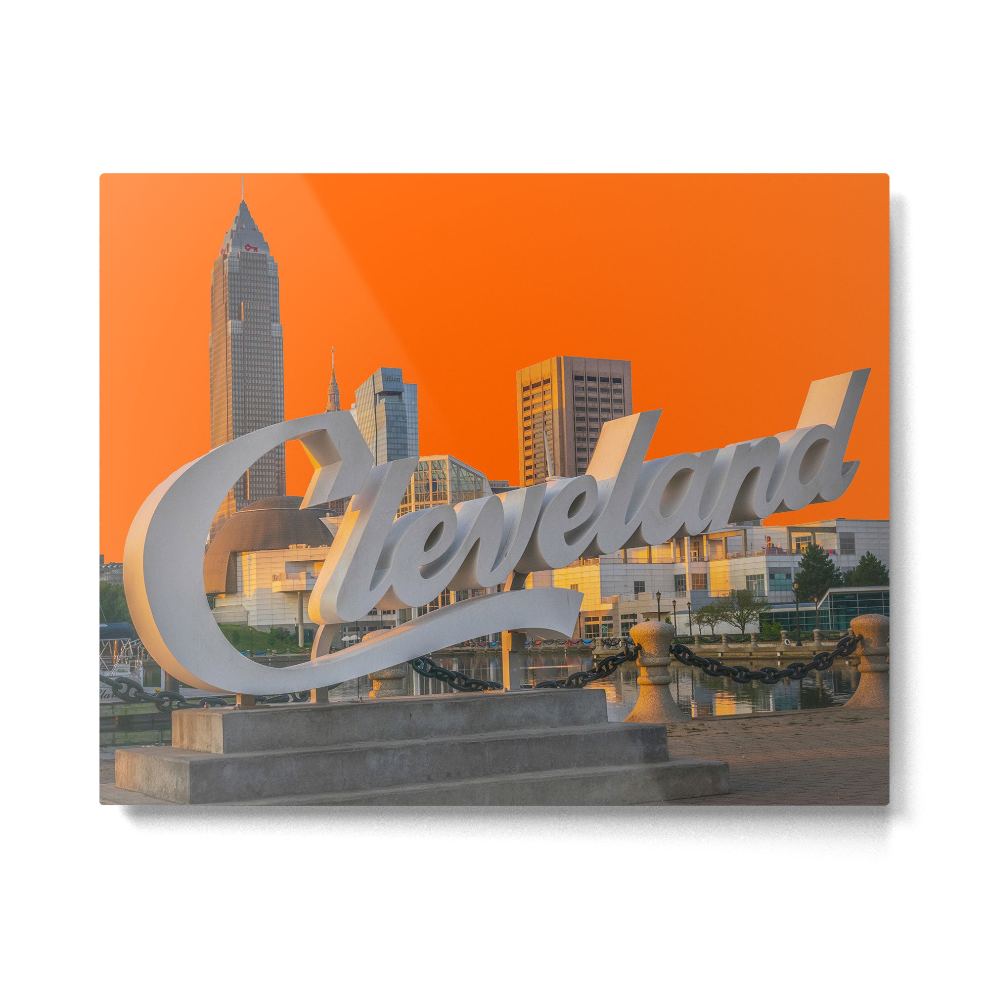 Cleveland Ohio City Skyline Home Fan OH Print Metal Print Gallery Image 4
