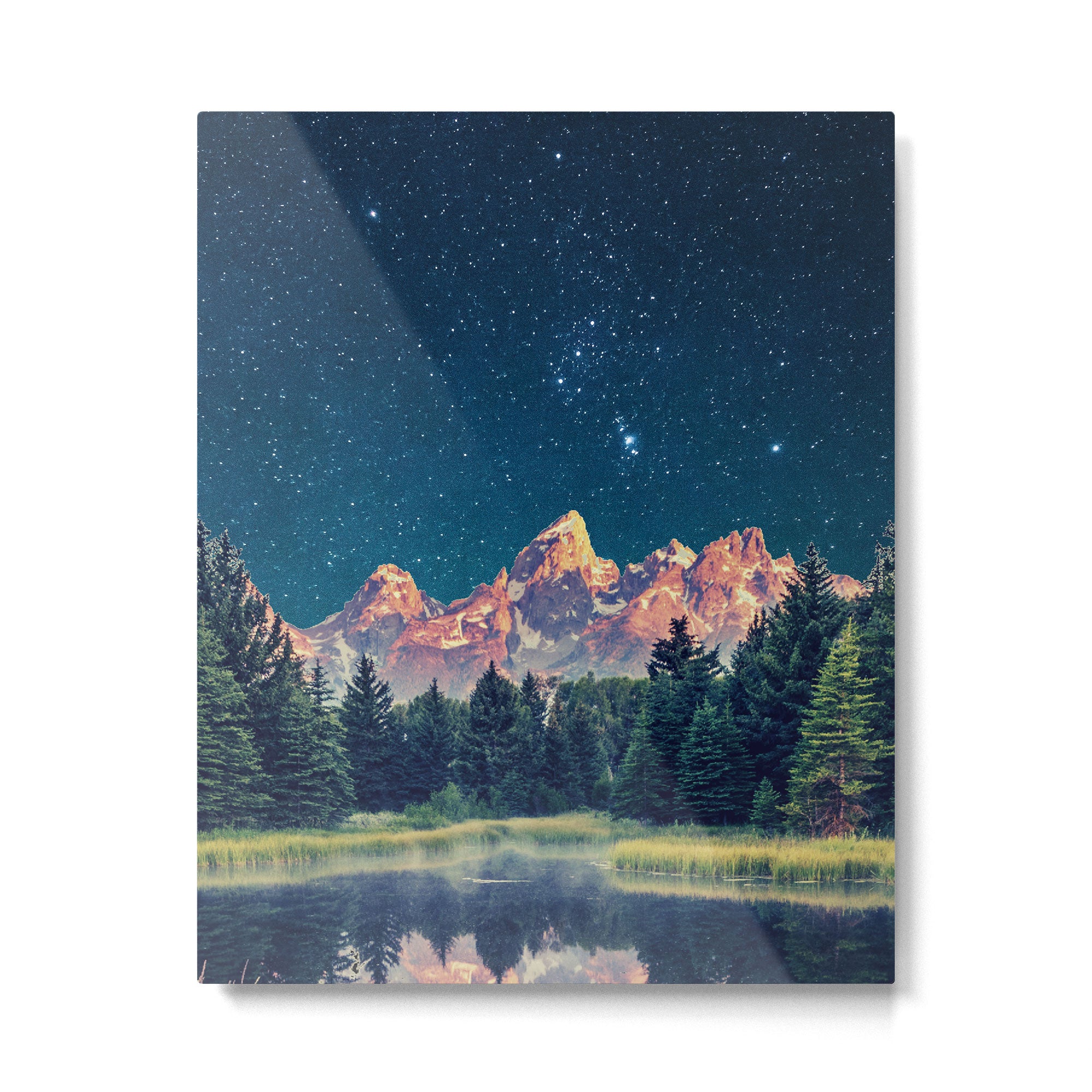 Grand Teton National Park Mountains Stars Night Sky Print Metal Print Gallery Image 6