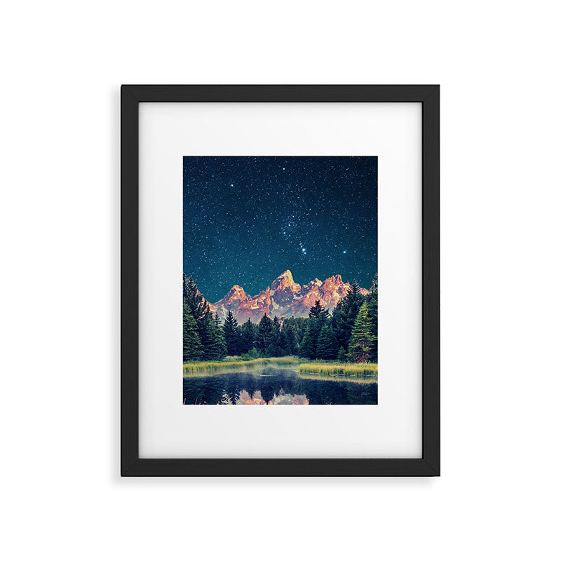 Grand Teton National Park Mountains Stars Night Sky Print Framed Art Print Gallery Image 6