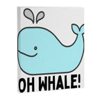 Oh Whale Funny Cute Pun Ocean Animal Cartoon Beach Canvas Print Gallery Image 3
