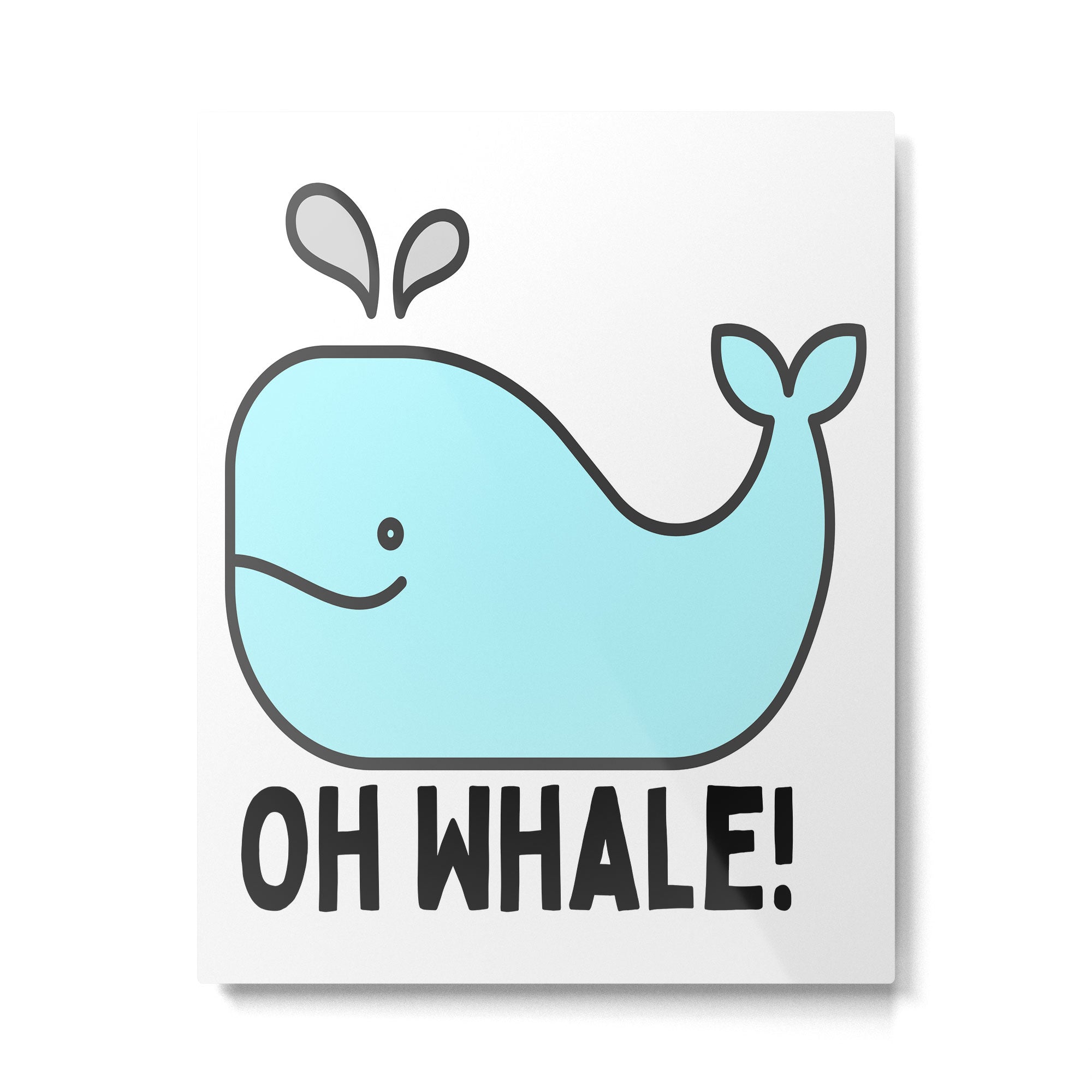 Oh Whale Funny Cute Pun Ocean Animal Cartoon Beach Metal Print Gallery Image 6