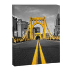 Pittsburgh Pennsylvania Steel City Skyline Bridge Black And White Photography Print Canvas Print Gallery Image 3