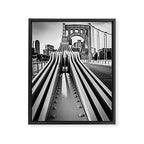 Pittsburgh Pennsylvania Steel City Skyline Bridge Black White Print Framed Canvas Print Gallery Image 6