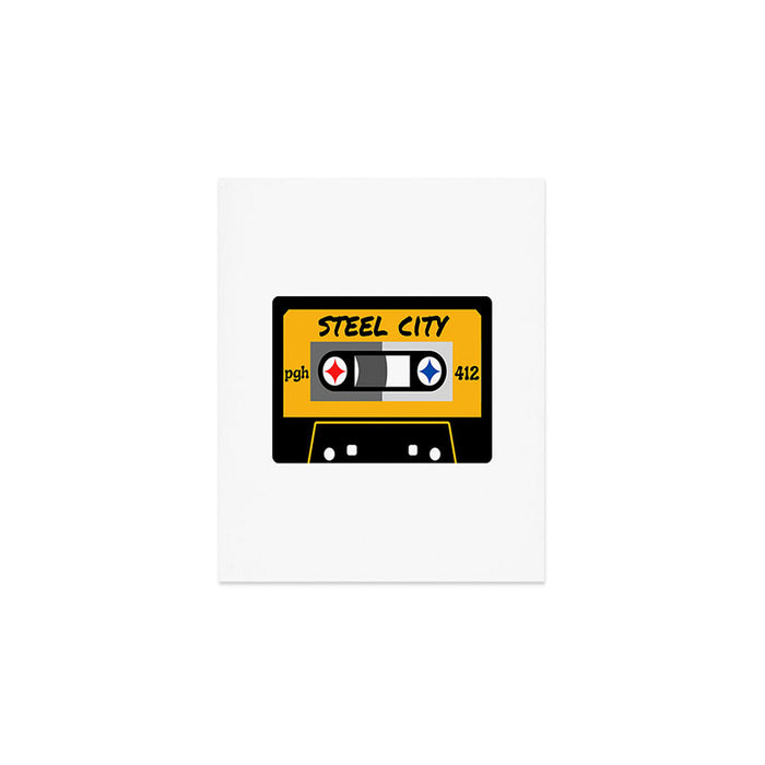 Pittsburgh Steel City 412 Vintage Music Cassette Tape Art Print Gallery Image 1