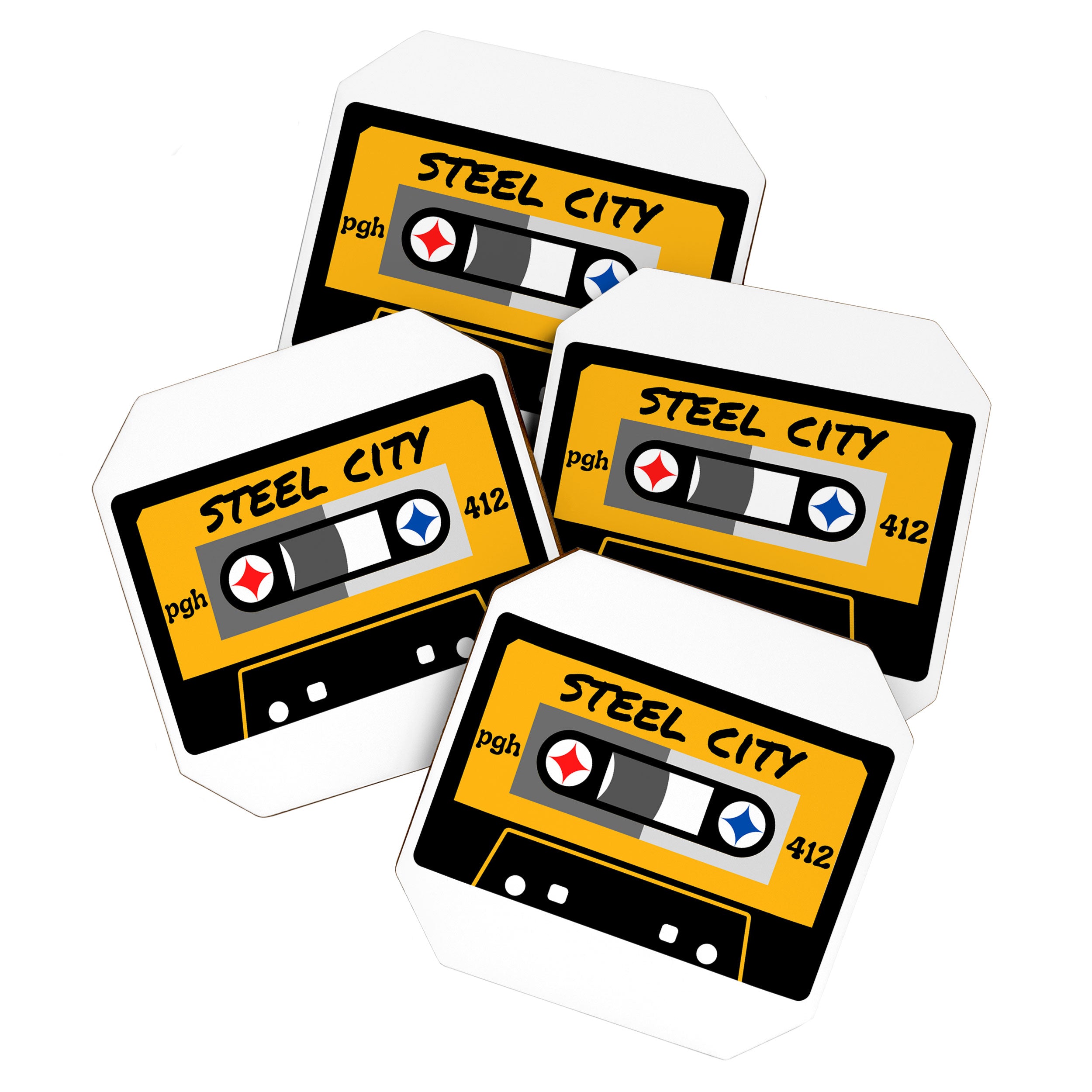 Pittsburgh Steel City 412 Vintage Music Cassette Tape Coaster Gallery Image 1