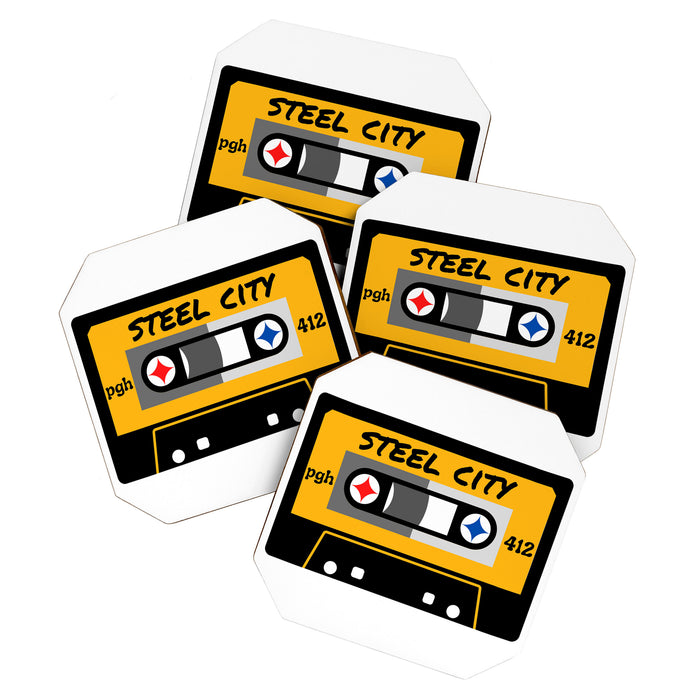 Pittsburgh Steel City 412 Vintage Music Cassette Tape Coaster Gallery Image 1