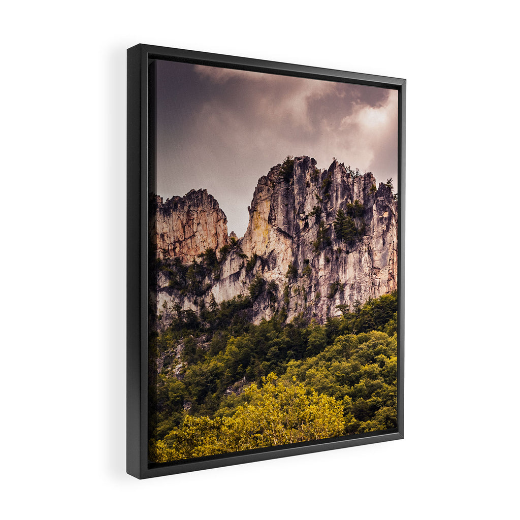Seneca Rocks State Park West Virginia Landscape Mountains Stormy Framed Canvas Print Gallery Image 2
