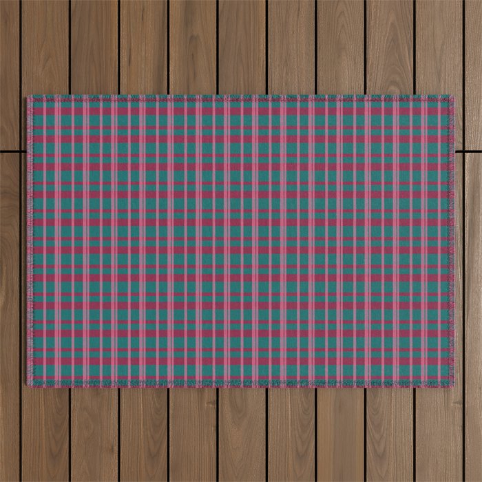 Classic Winter Plaid Flannel Outdoor Rug Gallery Image 1