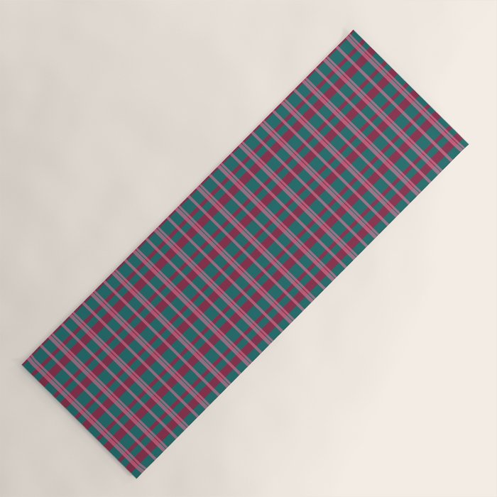Classic Winter Plaid Flannel Yoga Mat Gallery Image 1