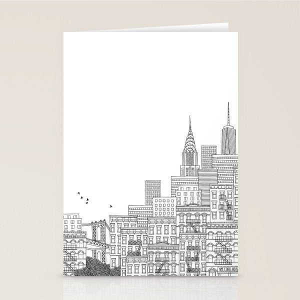 New York Hand Drawn Illustration Stationery Card Gallery Image 1