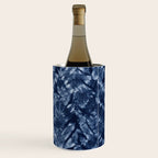 Indigo Blue Shibori Tie Dye, Boho Art Wine Chiller Gallery Image 1