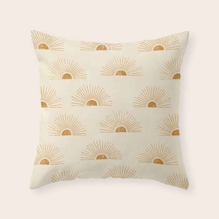 Sunrise - Desert Gold and Cream Throw Pillow Gallery Image 6