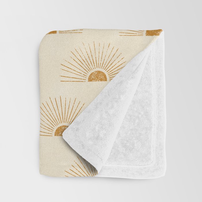 Sunrise - Desert Gold and Cream Throw Blanket Gallery Image 3