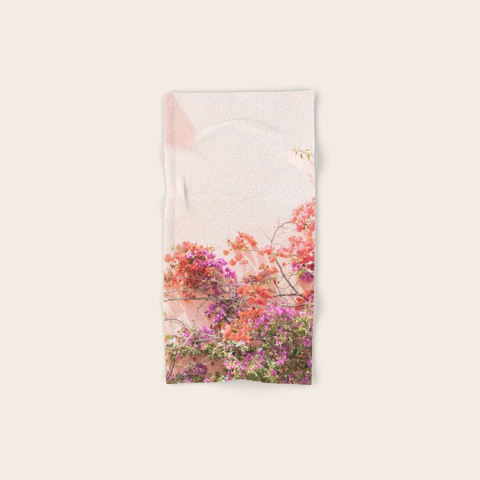 Bougainvillea Flowers in Color | Pink Wall in Cascais Art Print | Floral Travel Photography in Portugal Bath Towel Gallery Image 1