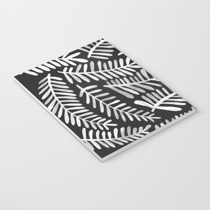 Modern Fronds - White on Black Palette Notebook Gallery Image 3